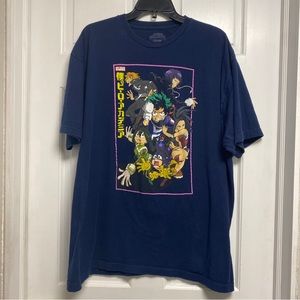 My Hero Academia T Shirt 2XL  Blue Funimation Graphic T Anime Kanji Group